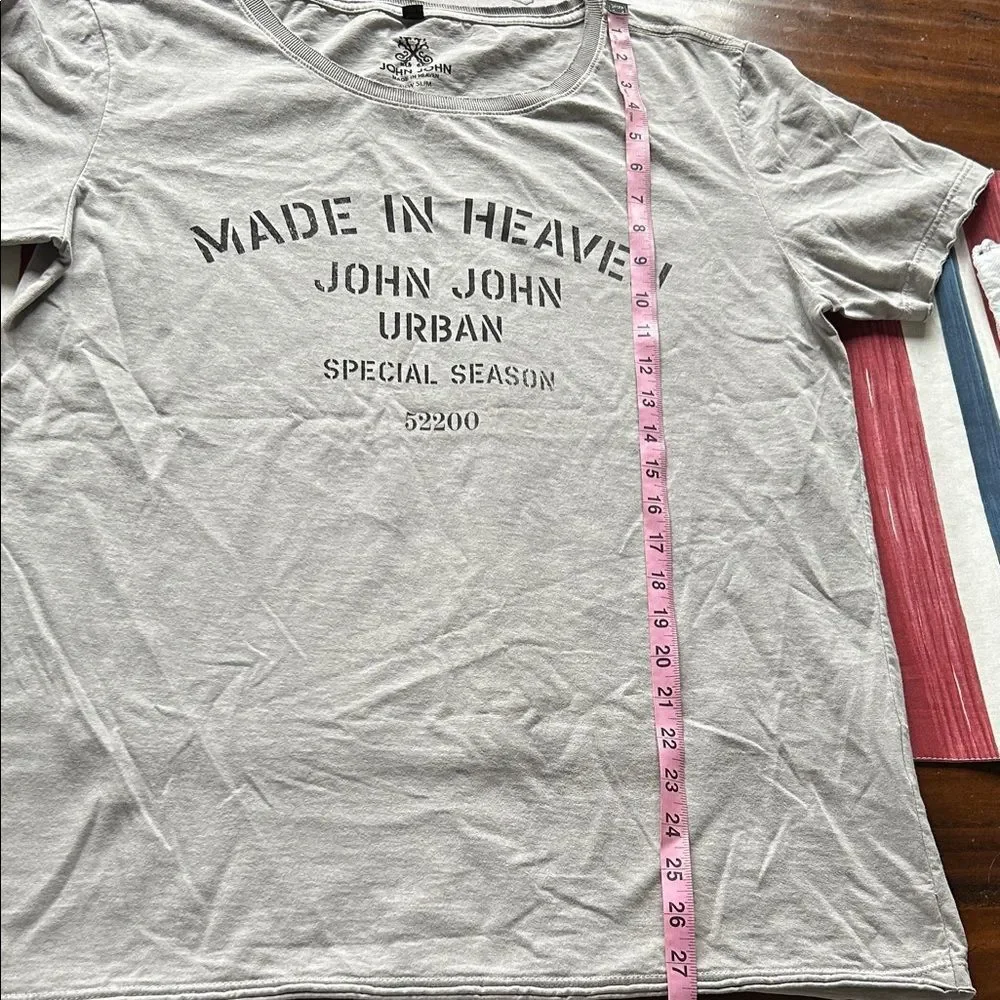 John John slim size New no tags Urban Gray T-Shirt Sz L